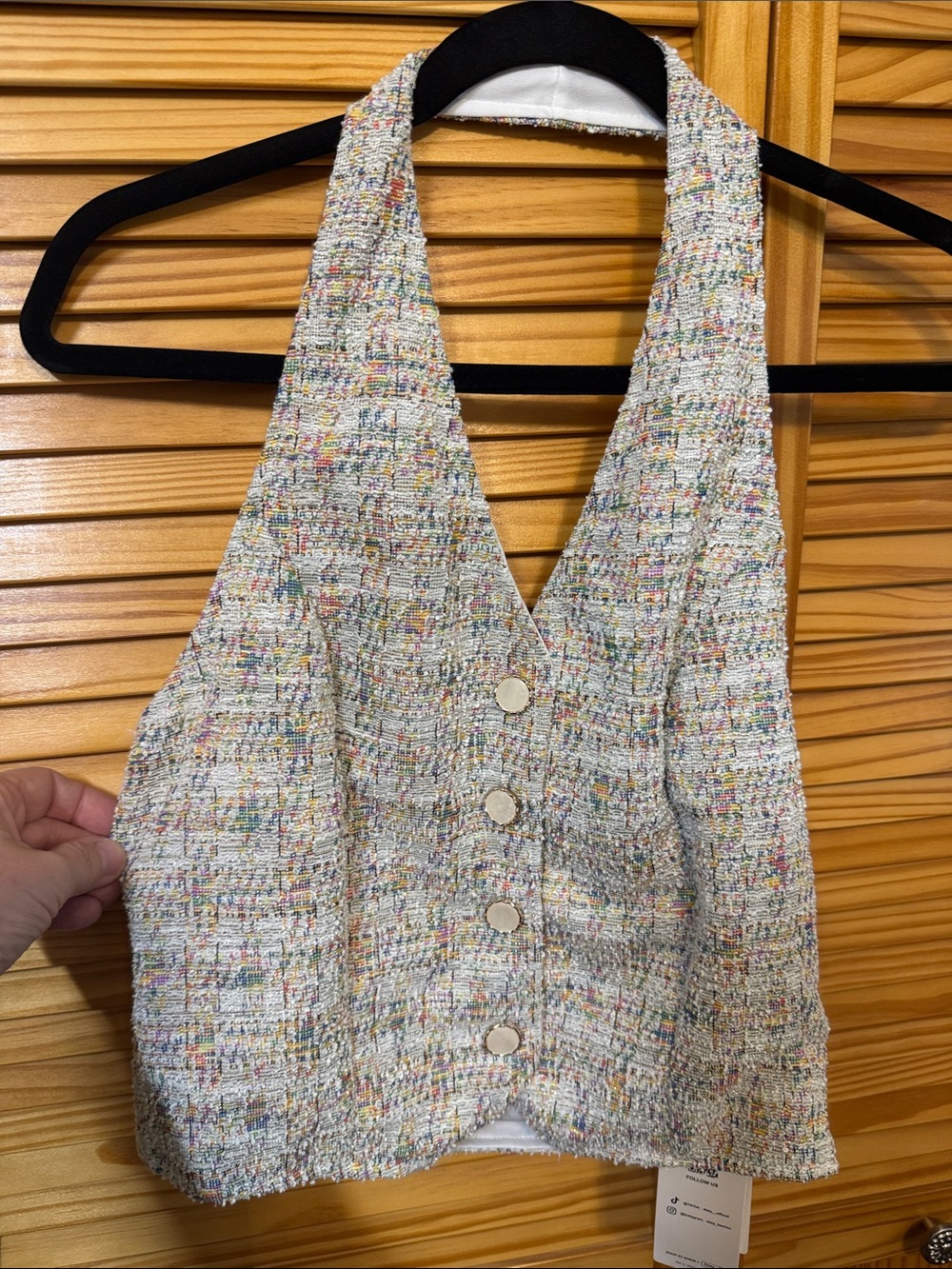 Multicolor Tweed Vest